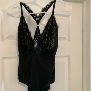 Black lace bodysuit.